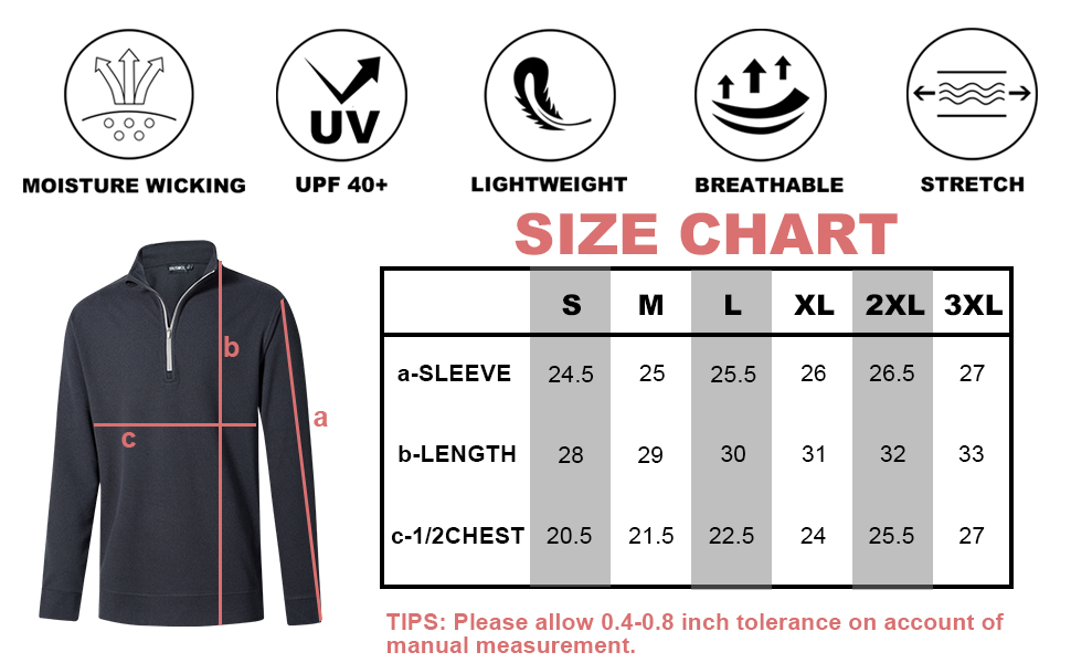 men pullover quarter zip