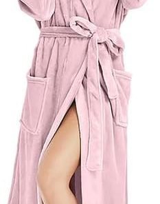 HEARTNICE Womens Hooded Fleece Robe, Soft Bathrobe for Womens, Cute Long House Coat