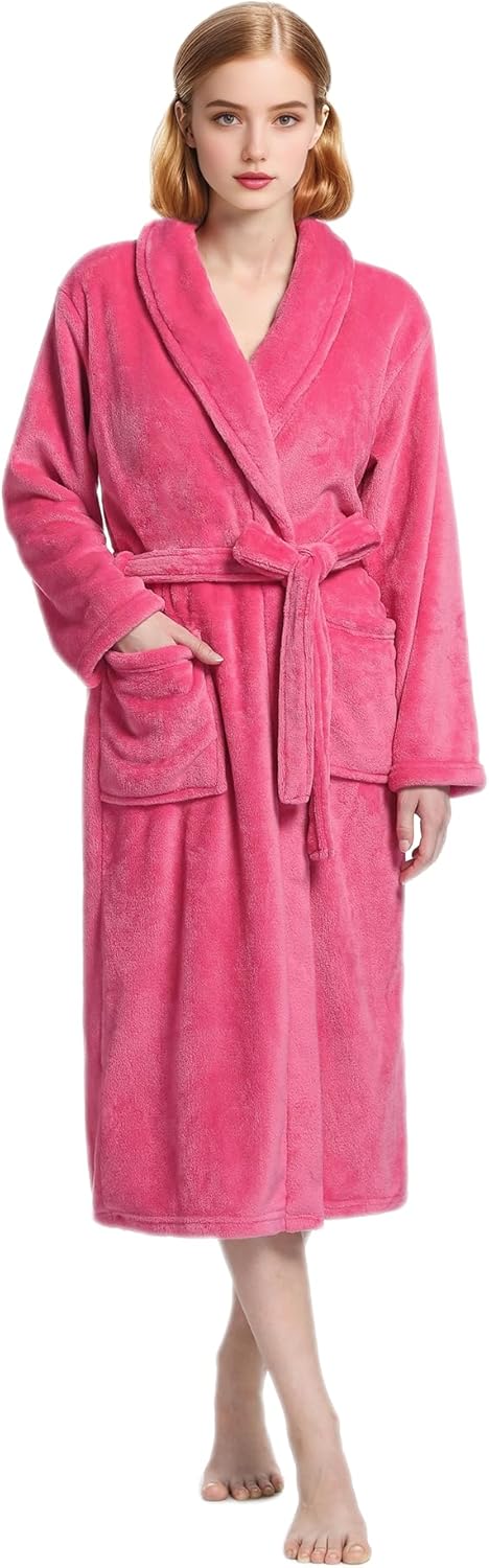 Plush Soft Robes for Women, Premium Fleece Womens Robe Cozy Warm Bathrobe - Image 8