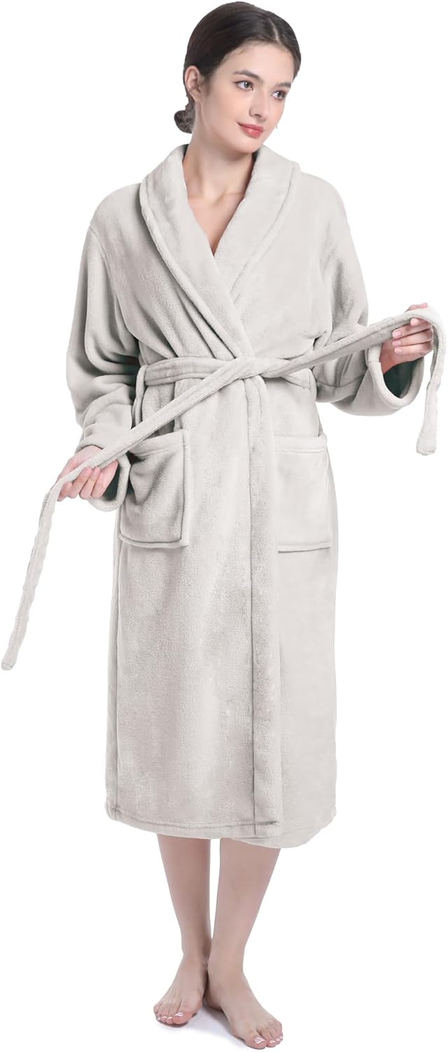 Plush Soft Robes for Women, Premium Fleece Womens Robe Cozy Warm Bathrobe - Image 69