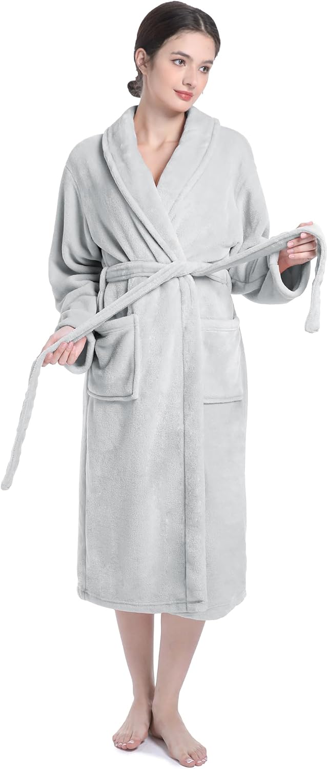 Plush Soft Robes for Women, Premium Fleece Womens Robe Cozy Warm Bathrobe - Image 83