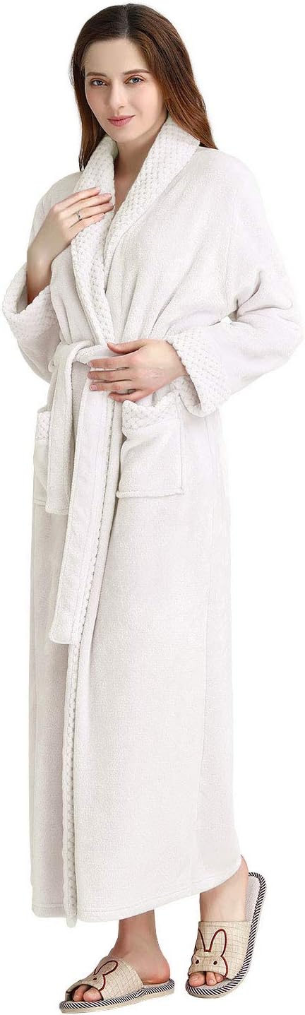 Hellomamma Long Bath Robe for Womens Plush Soft Fleece Bathrobes Nightgown Ladies Pajamas Sleepwear Housecoat - Image 66