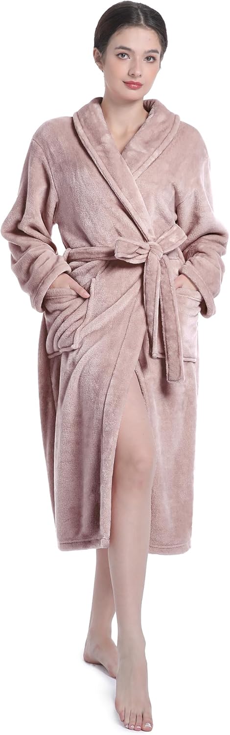 Plush Soft Robes for Women, Premium Fleece Womens Robe Cozy Warm Bathrobe - Image 19