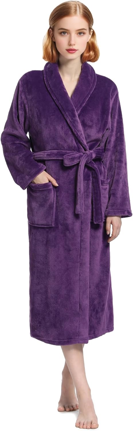 Plush Soft Robes for Women, Premium Fleece Womens Robe Cozy Warm Bathrobe - Image 29