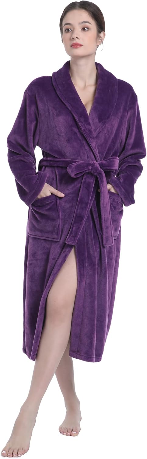 Plush Soft Robes for Women, Premium Fleece Womens Robe Cozy Warm Bathrobe - Image 33