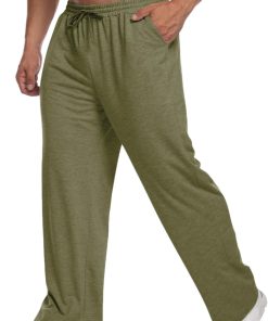 Deyeek Men's Lightweight Sweatpants Open Bottom Sweat Pants for Men Straight Leg Gym Sweatpants Lounge Pants with Pockets