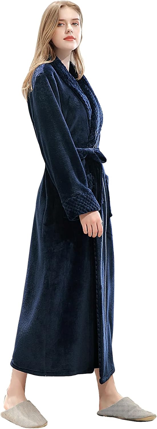Hellomamma Long Bath Robe for Womens Plush Soft Fleece Bathrobes Nightgown Ladies Pajamas Sleepwear Housecoat - Image 51