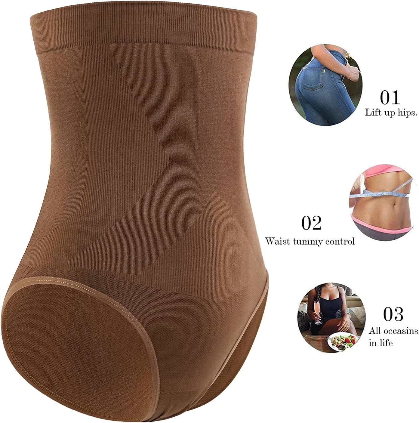 DREAM SLIM Women's High-Waist Seamless Body Shaper Briefs Tummy Control Panty Butt Lifter Shapewear Slim Waist Trainer - Image 4