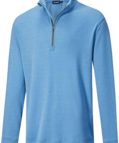 Quarter Zip Pullover Men Performance Moisture Wicking Heather Golf Pullover Sports 1/4 Zip Pullover Mens Sweatshirt