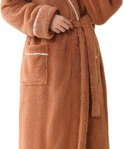 Hellomamma Long Bath Robe for Womens Plush Soft Fleece Bathrobes Nightgown Ladies Pajamas Sleepwear Housecoat