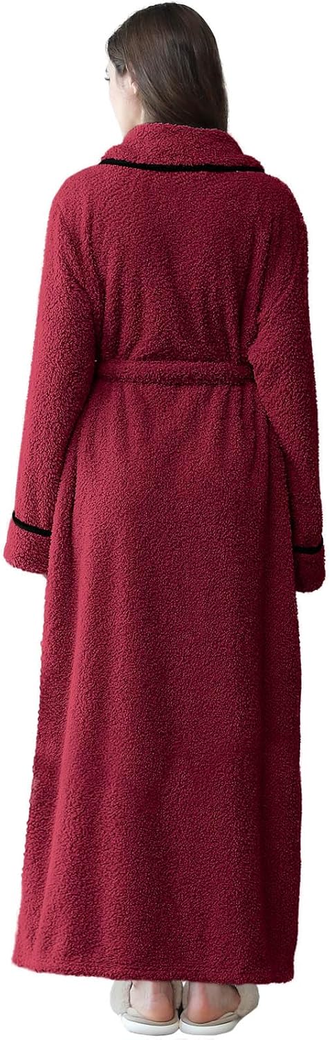 Hellomamma Long Bath Robe for Womens Plush Soft Fleece Bathrobes Nightgown Ladies Pajamas Sleepwear Housecoat - Image 91