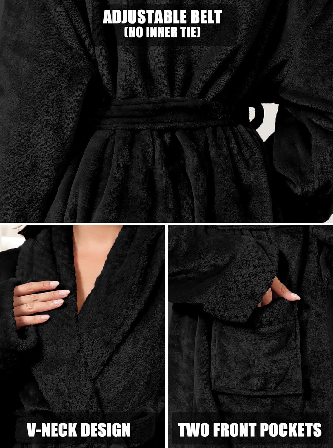 Hellomamma Long Bath Robe for Womens Plush Soft Fleece Bathrobes Nightgown Ladies Pajamas Sleepwear Housecoat - Image 37