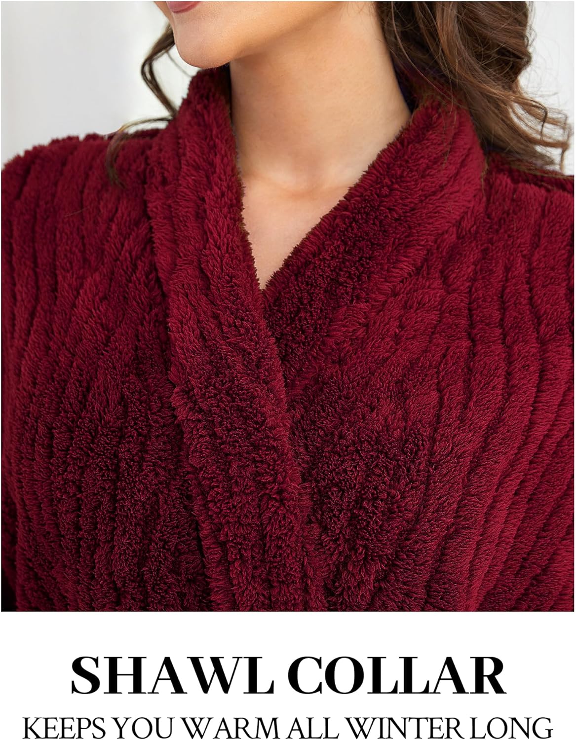 Hellomamma Long Bath Robe for Womens Plush Soft Fleece Bathrobes Nightgown Ladies Pajamas Sleepwear Housecoat - Image 84