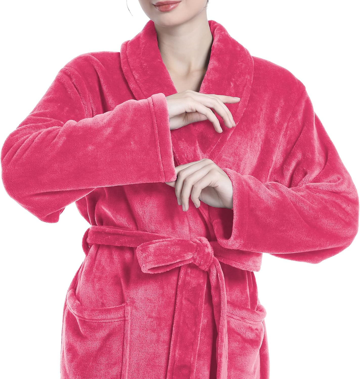 Plush Soft Robes for Women, Premium Fleece Womens Robe Cozy Warm Bathrobe - Image 10