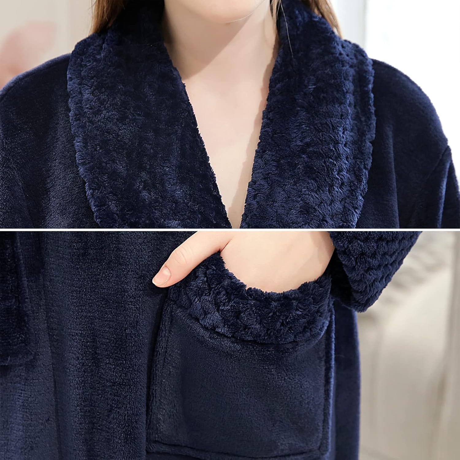 Hellomamma Long Bath Robe for Womens Plush Soft Fleece Bathrobes Nightgown Ladies Pajamas Sleepwear Housecoat - Image 49