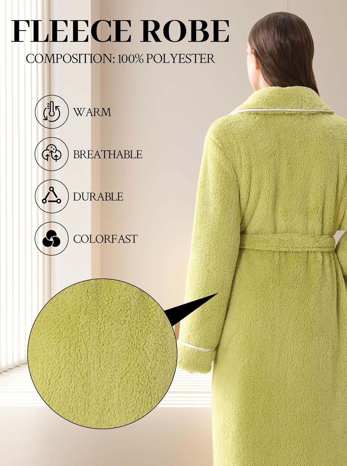 Hellomamma Long Bath Robe for Womens Plush Soft Fleece Bathrobes Nightgown Ladies Pajamas Sleepwear Housecoat - Image 99