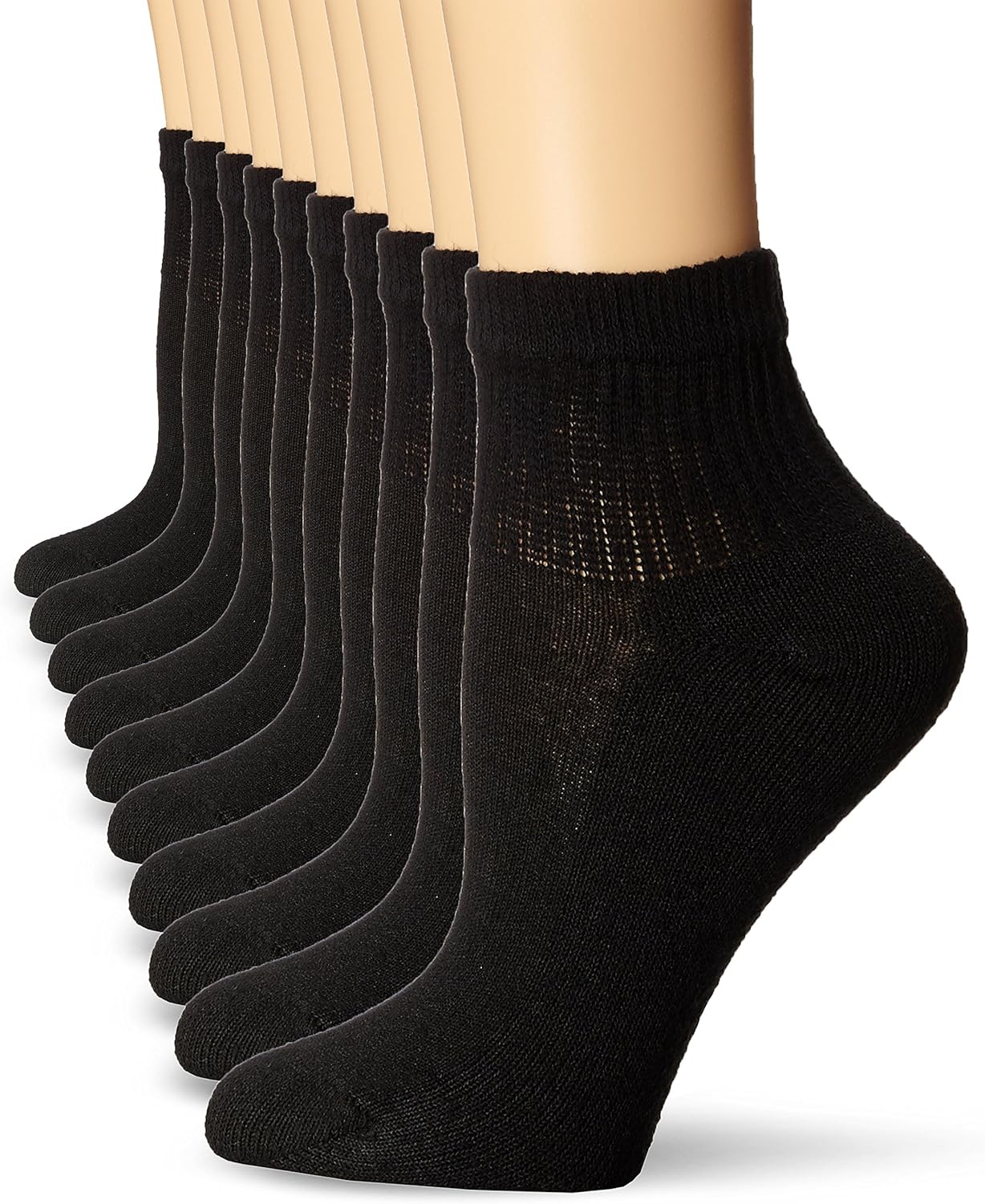 Hanes Women's Ankle, Moisture-Wicking Socks for Women, Cushioned Athletic Ankle Socks, 10-Pack - Image 8